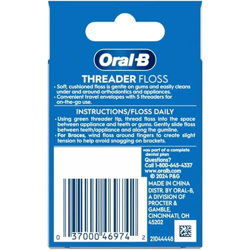 Oral-B Threader Floss : 6 Envelopes Of 5 Threaders (Value ) 30-Count Pack Of 3