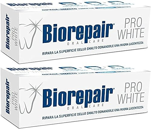 Biorepair Pro White" Whitening Toothpaste With Microrepair - 2.5 Fluid Ounce ( ) Tubes ( ) [ Italian Import ] 75Ml Pack Of 2