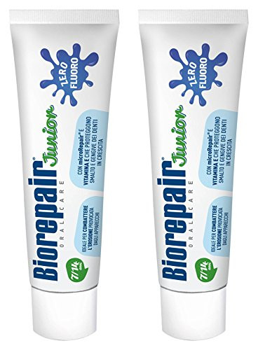 Biorepair Oral Care Junior 7-14 Years Toothpaste Fluoride With Mint Extract - 2.53 Fluid Ounces ( ) Tubes ( ) [ Italian Import ] 75Ml Pack Of 2