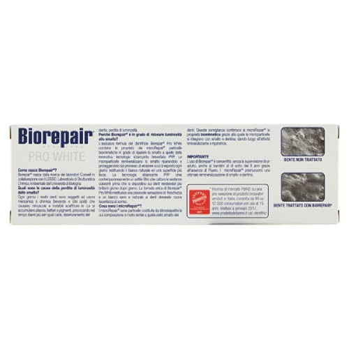 Biorepair Pro White" Whitening Toothpaste With Microrepair - 2.5 Fluid Ounce ( ) Tubes ( ) [ Italian Import ] 75Ml Pack Of 4