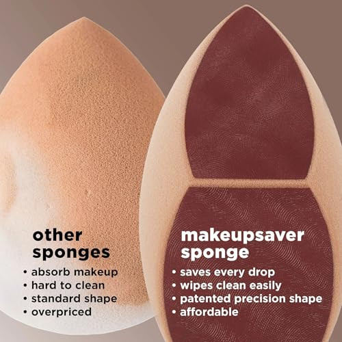 Real Techniques Makeupsaver Sponge + Brush Trio Makeup Blending Sponge & Brushes For Liquid & Cream Foundation Natural Finish & Reduces Makeup Waste Cruelty & Latex- Set 3 Piece