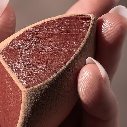 Real Techniques Makeupsaver Sponge + Brush Trio Makeup Blending Sponge & Brushes For Liquid & Cream Foundation Natural Finish & Reduces Makeup Waste Cruelty & Latex- Set 3 Piece