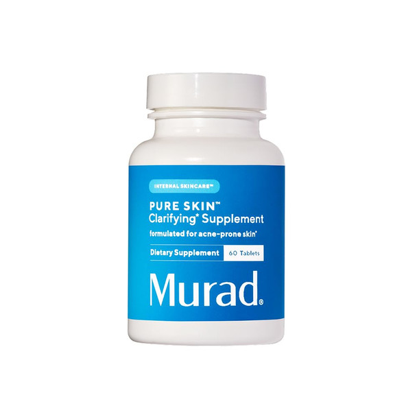 Murad Pure Skin Acne Supplements Clear Skin Support With Blend Of Vitamin A & B6 Zinc Amino Acids & Burdock Root Promotes Healthy Skin Oil Balance Gut Health & Stress Relief 60 Tablets
