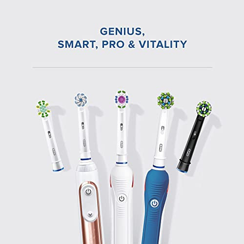 Oral-B 3D White Electric Toothbrush Head With Cleanmaximiser Technology Angled Bristles For Deeper Plaque Removal White Pack Of 4