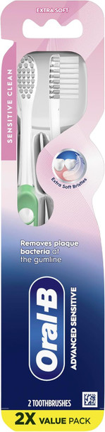 Oral-B Advanced Sensitive Toothbrushes Extra Soft 2 Count