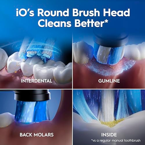 Oral-B Rechargeable Electric Toothbrush Io2 3 Cleaning Modes Automatic Pressure Sensor To Protect Gums Night Black