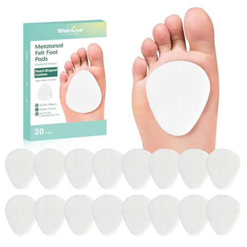 Welnove Metatarsal Pads For Women Men Ball Of Foot Cushions Forefoot Sole Support Metatarsal Foot Pads For Pain Relief Metatarsalgia Plantar Fasciitis Mortons Neuroma  10 Pairs 20 Pieces