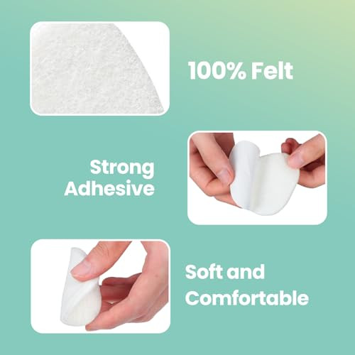 Welnove Metatarsal Foot Pads - Ball Of Foot Cushion For Women & Men - 1/4" Thick Adhesive Foam Felt Pads For Pain Relief Forefoot And Sole Support Metatarsalgia Plantar Fasciitis Neuroma 20 Pack
