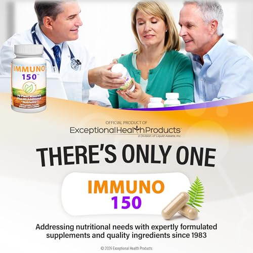 Immuno 150 Immune Support Supplement Packed With 70 Plant Minerals 13 Essential Vitamins And 68 Additional Nutrients-150 Vegetable Capsules- Immune Boost For All Age Groups
