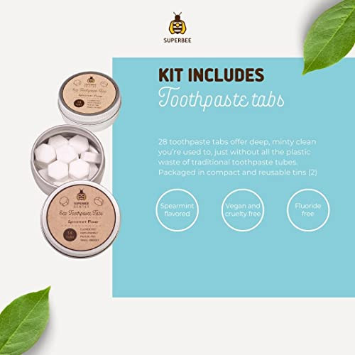 Superbee Wax Wraps Superbee Women Box - Toothpaste Tablets Natural Body Scrubbers Soft Bristles Bamboo Toothbrushes Make Up Removal Pads Beeswax Wrap - Eco Friendly Housewarming Christmas Women Day
