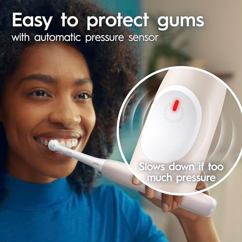 Oral-B Rechargeable Electric Toothbrush Io Limited Simple Clean 3 Cleaning Modes Automatic Pressure Sensor To Protect Gums Travel Case Peach