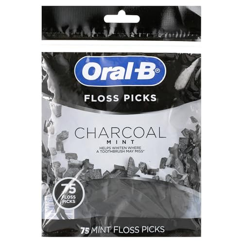 Oral-B Charcoal Infused Mint Dental Floss Picks ( ) 75 Count Pack Of 1