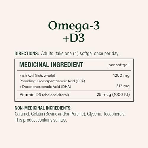 Nature's Bounty Omega-3 + D3 Fish Oil / Vitamin D3 1000Iu 1200Mg 90 Softgels