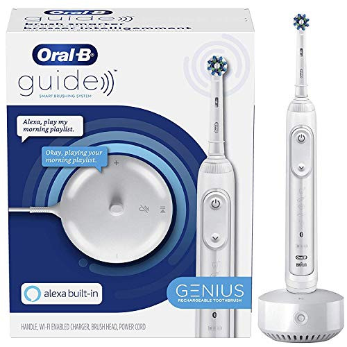 Oral-B Electric Toothbrush Alexa Built-In Dash Replenishment Enabled White Smart Brushing System