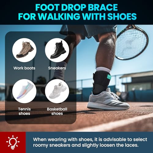 Welnove Afo Foot Drop Brace Adjustable Lightweight Ankle Support Keeps Foot At 90 Dorsiflexion Relieves Drop Foot Achilles Tendonitis Ankle Sprain
