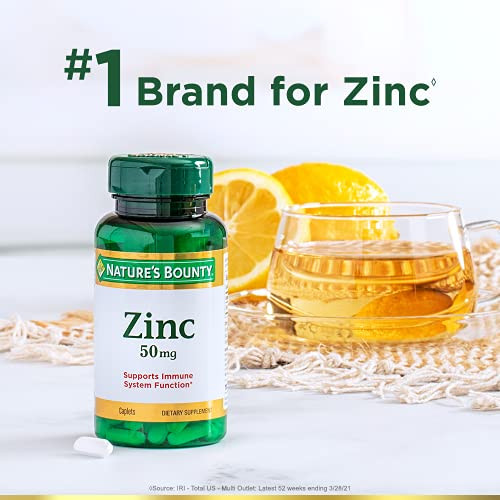 Nature's Bounty Zinc Caplets Unflavored 50 Mg 100 Count Pack Of 2