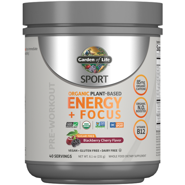 Organic Plant-Based Energy  Focus SF: Blackberry Cherry 8.1 oz by Garden of Life Sport