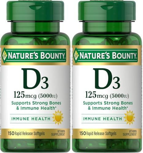 Nature's Bounty Vitamin D-5000 Iu Softgels Maximum Strength 150 Ea ( ) Pack Of 2