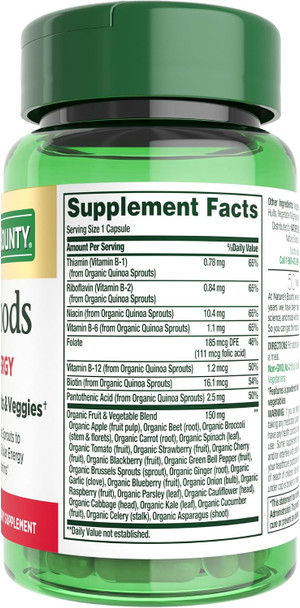 Nature's Bounty Superfoods Plus Energy To Support Cellular Energy 23 Fruits & Veggies Supplement 30 Capsules