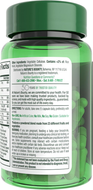 Nature's Bounty Superfoods Plus Energy To Support Cellular Energy 23 Fruits & Veggies Supplement 30 Capsules