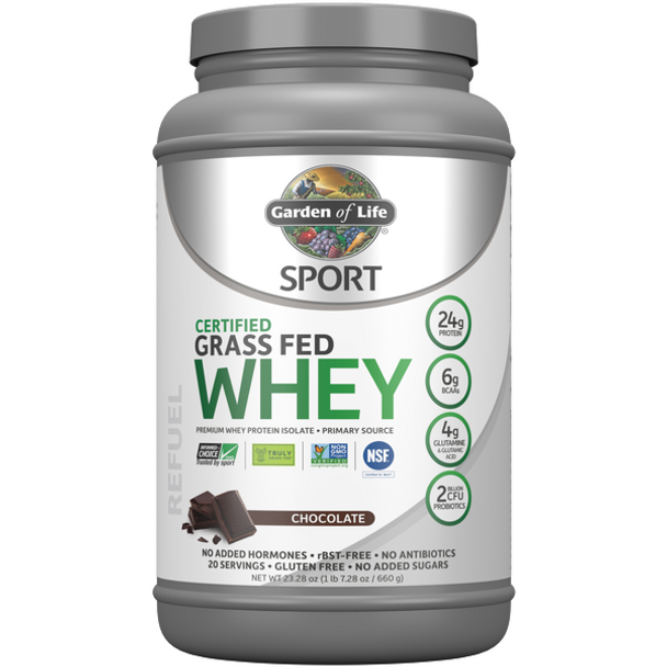 Certified Grass Fed Whey: Chocolate 23.28 Oz By Garden Of Life Sport