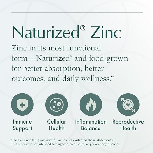 Natura Health Products Zinc Supplement - Supports Cellular Health And A Healthy Immune Response - Highly Bioavailable Food-Grown Zinc ( ) 25 Mg 60 Capsules