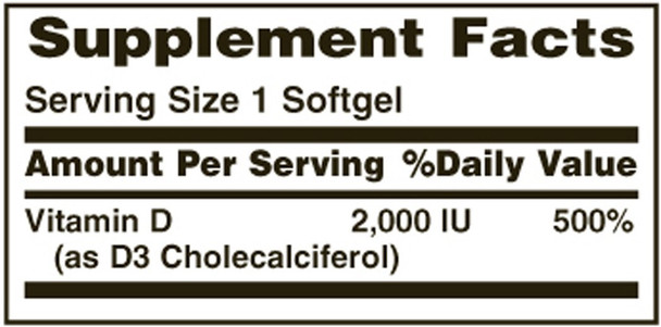 Nature's Bounty D 2000 Iu Softgels 150 Count