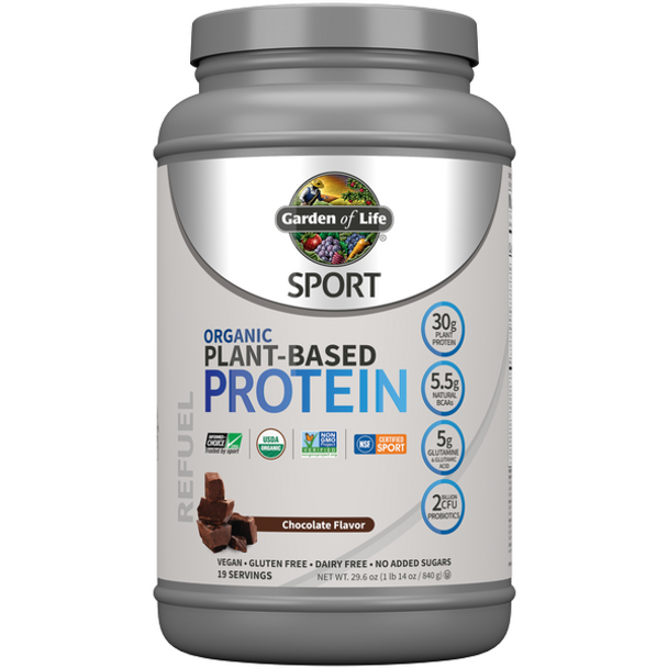 Organic Plant-Based Protein: Chocolate 29.6 Oz By Garden Of Life Sport
