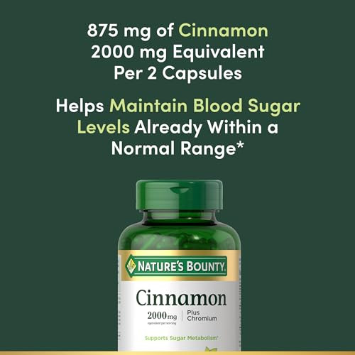 Nature's Bounty Cinnamon Plus Chromium Capsules 60 Count