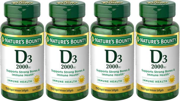 Nature's Bounty Vitamin D3 2000 Iu Softgels 150 Ea ( ) Pack Of 4