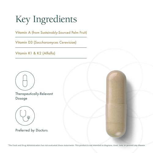 Natura Health Products D-A-K (Adk) D3 5000 Iu K2 50 Mcg K1 550 Mcg & Vitamin A 1000 Iu Bone Heart & Immune Support Fat-Soluble Calcium Metabolism 60 Vegetarian Capsules