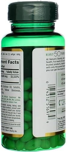 Nature's Bounty Biotin 10000 Mcg Supports Healthy Hair  Skin And Nails  Rapid Release Softgels 120 Ct