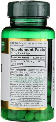 Nature's Bounty Biotin 10000 Mcg Ultra Strength Rapid Release Liquid Softgels 120 Ea ( ) Pack Of 2