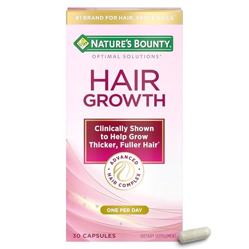 Nature's Bounty Optimal Solutions Hair Growth Supplement With Biotin Hair Growth Vitamins With Biotin Silicon & Arginine 1 Per Day One Month Supply 30 Capsules