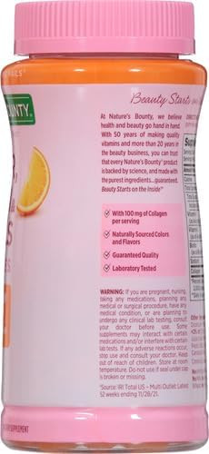Nature's Bounty Optimal Solutions Hair Skin & Nails With Biotin And Collagen Citrus-Flavored Gummies Vitamin Supplement 2500 Mcg 40 Total Servings ( ) 80 Ct Pack Of 3
