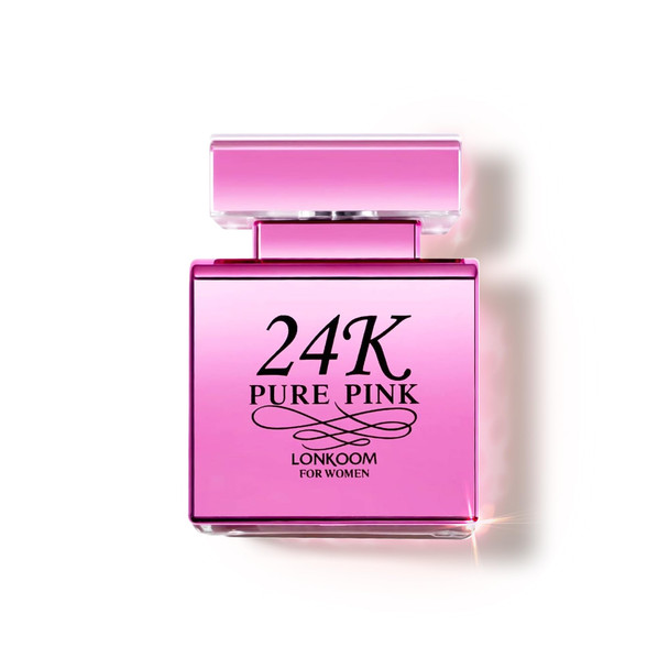 Lonkoom 24K Pure Pink Perfume for Women Sweet Floral Fruity Perfumes Eau de Parfum Spray Long-Lasting Fragrance 3.4 Fl Oz/100ml