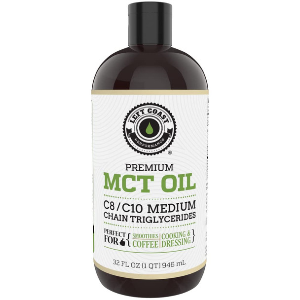 Left Coast Performance 32oz Premium MCT Oil and 16oz Unflavored MCT + Collagen Powder