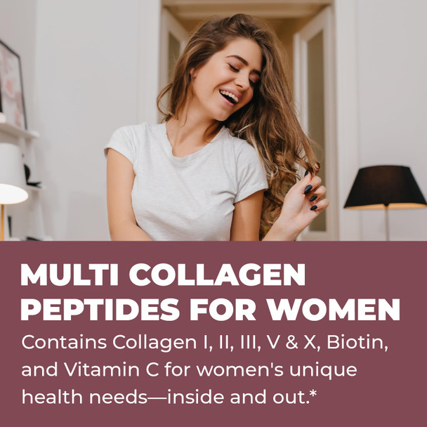 Left Coast Performance Multi Collagen Peptides Powder Types I II III V X Multi Collagen Protein Powder with Hyaluronic Acid Biotin Vitamin C For Skin Hair Nails Joints and Gut Health - Keto Non-GMO Supplement