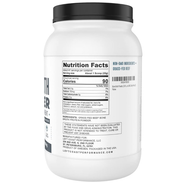 Left Coast Performance 2lb Pure Bone Broth and 1lb Multi Collagen Powder