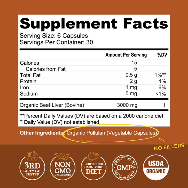 Left Coast Performance Beef Organ Supplement for Women + Organic Beef Liver Capsules - Organic Nutrient Dense Superfood for Overall Energy Health & Wellness - No Fillers Freeze Dried Supplements