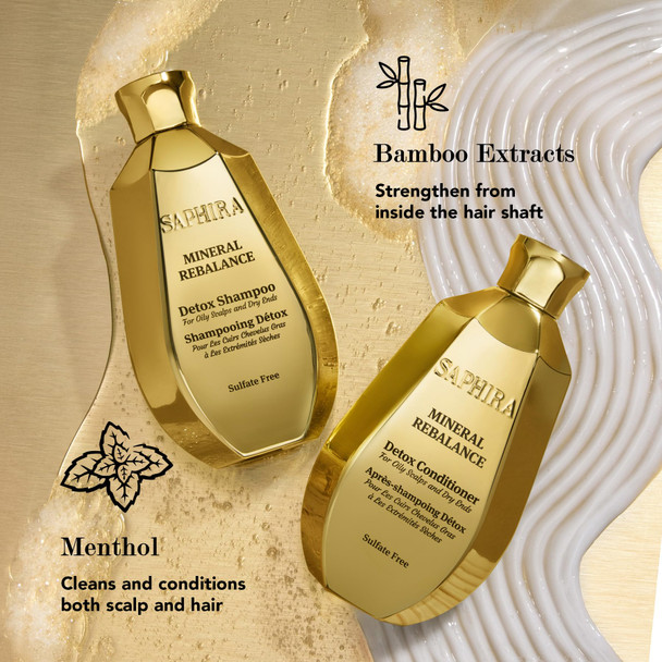 Saphira Mineral Rebalance Shampoo & Conditioner Duo – Deep Hydration Hair Care Set for Dry & Damaged Hair – Moisture & Shine – Dead Sea Mineral Professional Care (8.5oz/250ml)