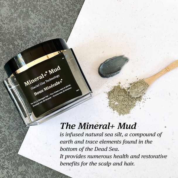 Saphira Mineral+ Mud Hair Mask with Dead Sea Minerals – Deep Mineral Treatment Mask for Hair & Scalp – Hydration Shine & Strength – Professional Hair Care 6.8 Ounce