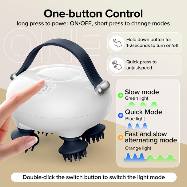 IOOKNA Scalp Massager, Head Massager Scalp with Tangle-Resistant Design, Portable Head Massager, Hair Massagers with 12 Massage Heads, 3 Modes, Mothers Day Gifts, Father Day Gifts for Mom, Dad