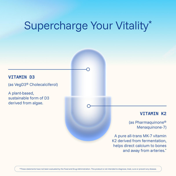 ProHealth Vitamin D3 + K2 | 30 Capsules | Bioactive VegD3® & MK-7 for Bone Heart & Immune Support | Non-GMO Triple Lab-Tested USA GMP-Certified