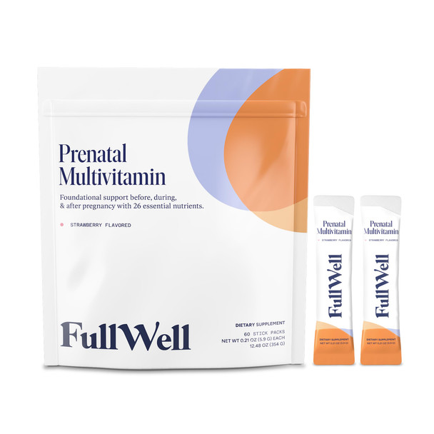 FullWell Prenatal Multivitamin Strawberry Stick Packs 60 Ct (30 Servings)
