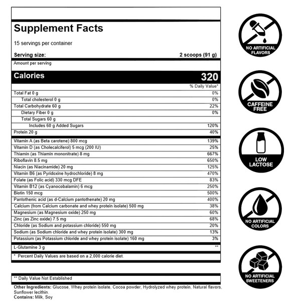 FIRST ENDURANCE Ultragen Workout Recovery Drink Powder Protein Mix Boosts Energy Accelerates Recovery | Chocolate 15 Servings