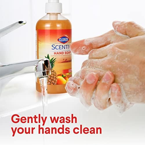 Clorox Scentiva Liquid Hand Soap, Hawaiian Sunshine Scent - Bleach-Free Scented Hand Wash with Aloe Vera and Provitamin B5 for Kitchen and Bathroom Use Daily, 14 Fl Oz