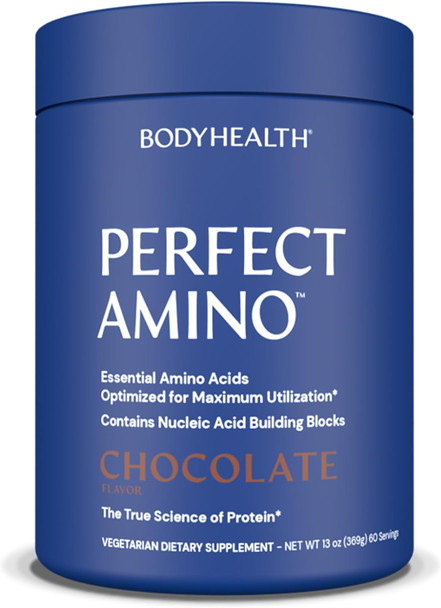 BodyHealth PerfectAmino Powder - BCAA and EAA Powder for Pre and Post Workout - Amino Acid Energy Drink for Men and Women to Support Lean Muscle and Recovery