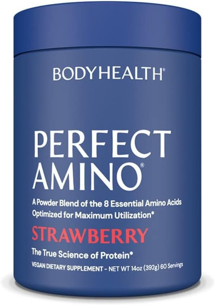 BodyHealth PerfectAmino Powder - BCAA and EAA Powder for Pre and Post Workout - Amino Acid Energy Drink for Men and Women to Support Lean Muscle and Recovery