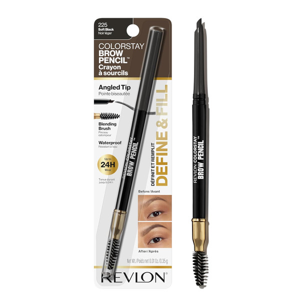 Revlon ColorStay Eyebrow Pencil with Spoolie Brush, Waterproof, Hair-Like Strokes for Natural Looking Brows